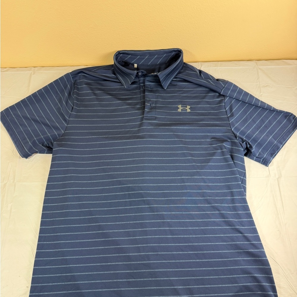 Under Armour Men's Navy Striped Polo Shirt